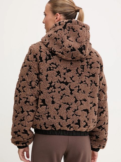 EA7 Emporio Armani kurtka dwustronna kolor brązowy zimowa oversize AF16373.7W000668