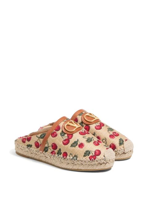 Valentino Garavani 25mm VLogo Signature Cherryfic-print mules - Neutrals - zdjęcie produktu nr 2