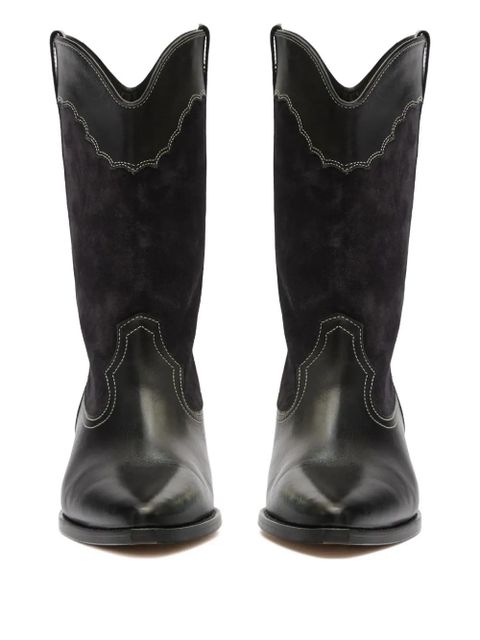 ISABEL MARANT x Duerto suede panel stitching boots - Black