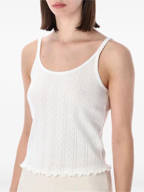 Róhe pointelle-knit scalloped-edge top - White