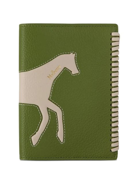 Mulberry horse-appliqué passport holder - Green - zdjęcie produktu nr 1