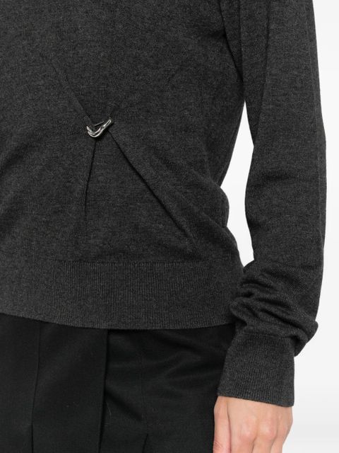 ISABEL MARANT ring-detail crew-neck sweater - Grey