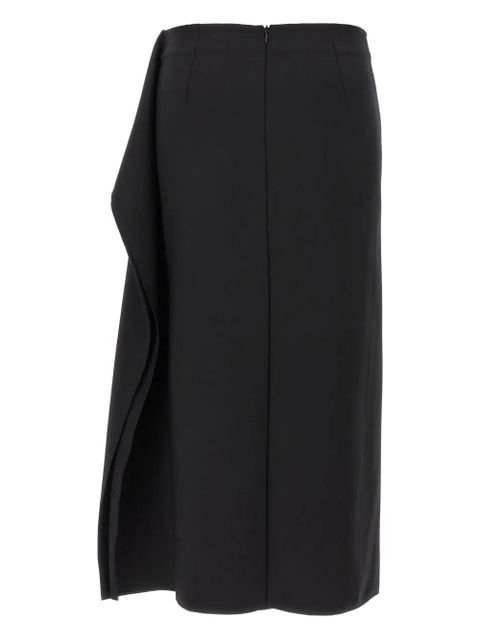 Sportmax Giambo ruffle side-slit midi skirt - Black