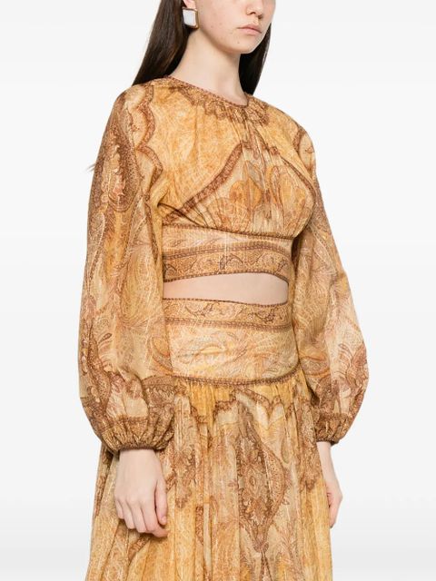 ZIMMERMANN Wanderlust printed blouse - Yellow - zdjęcie produktu nr 2