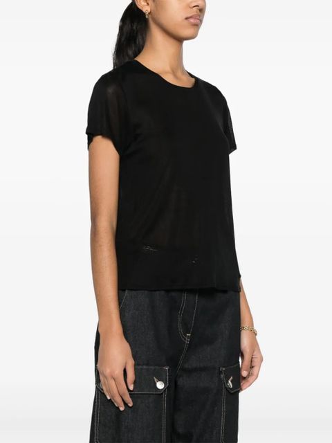 TOM FORD logo-plaque silk T-shirt - Black