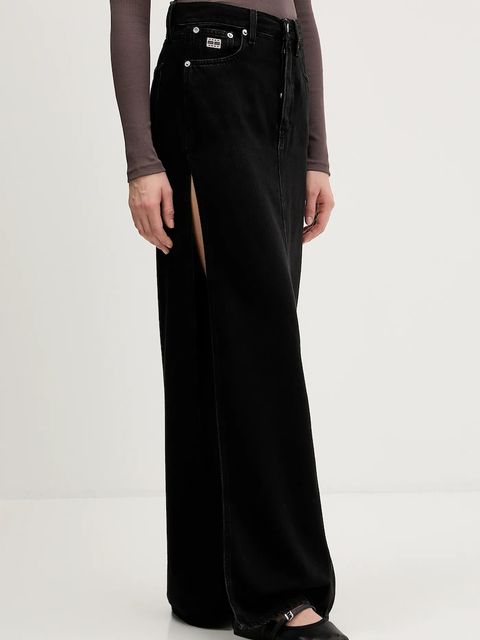 Tommy Jeans spódnica jeansowa kolor czarny maxi prosta DW0DW22119