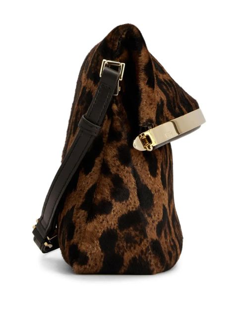 Tod's animal-print cutch bag - Brown