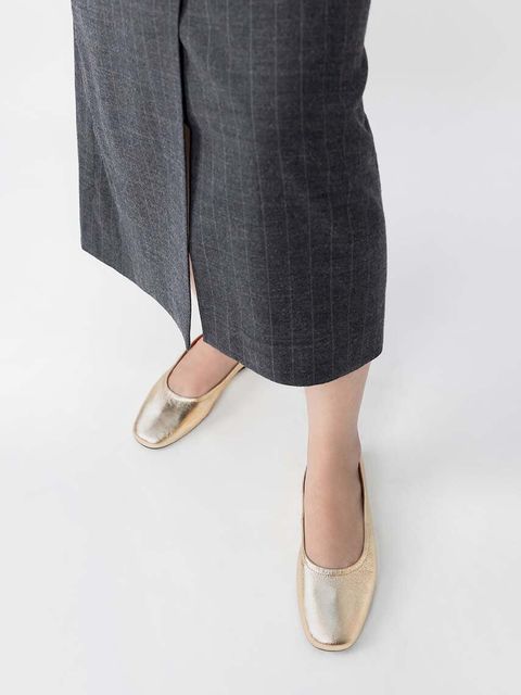 Vagabond Shoemakers baleriny skórzane JOLIN kolor złoty 5508.083.81