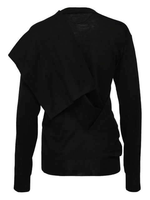 Jil Sander draped-panel sweatshirt - Black - zdjęcie produktu nr 2