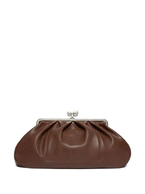 Weekend Max Mara large Pasticcino leather clutch bag - Brown