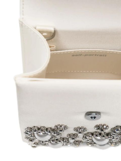 Self-Portrait bow-embellished tote bag - Neutrals