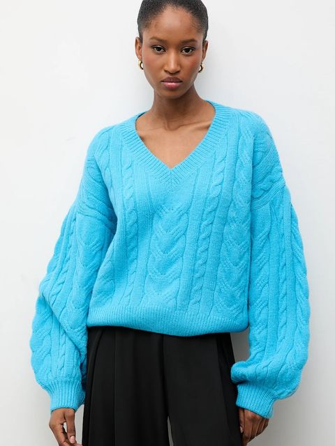 Answear.LAB sweter z wełną damski kolor niebieski ciepły