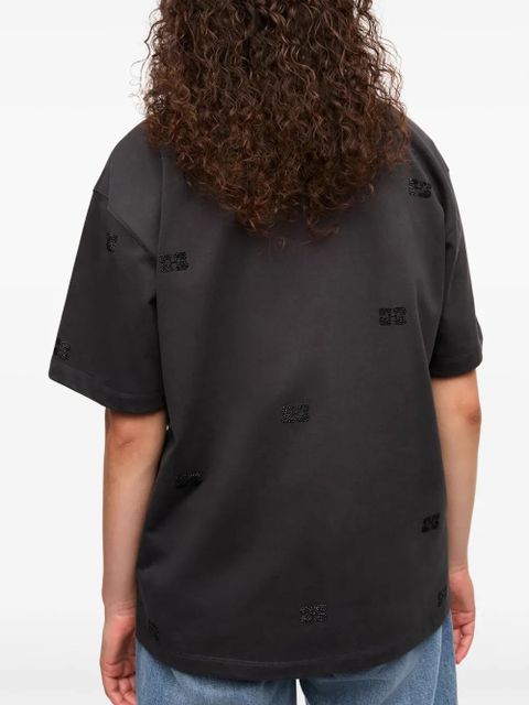 GANNI logo-embellished T-shirt - Black