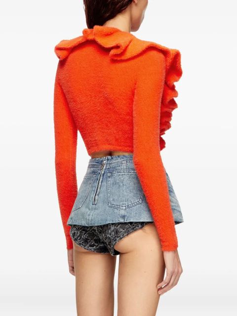 Diesel plush ruffled cardigan - Orange