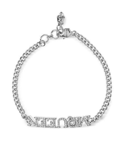 Alexander McQueen crystal-embellished bracelet - Silver - zdjęcie produktu nr 1