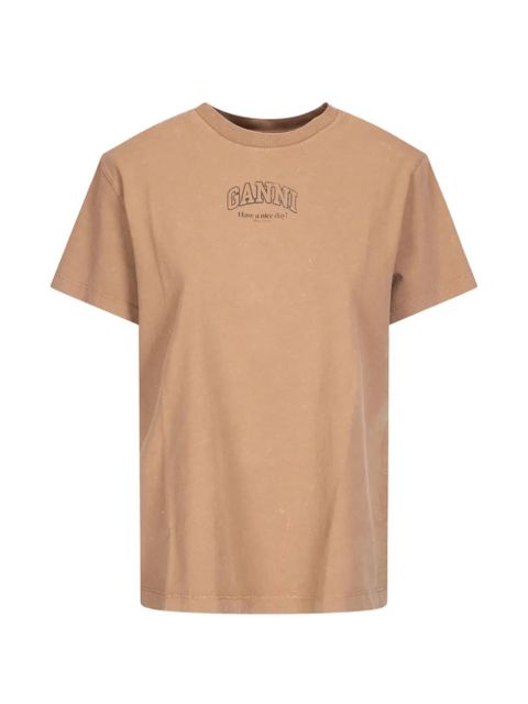 GANNI Essentials washed-effect tee - Neutrals - zdjęcie produktu nr 1