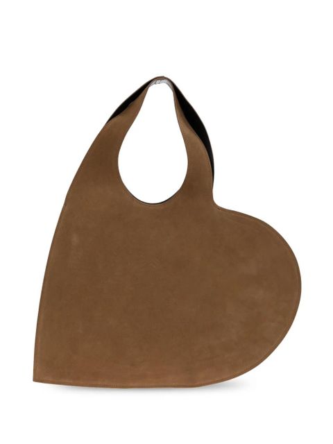 Coperni large Double Heart leather tote bag - Brown