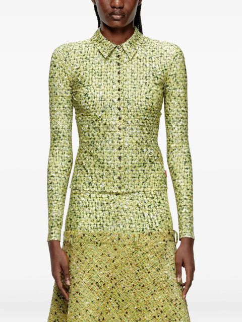 Diesel long-sleeve patterned top - Green