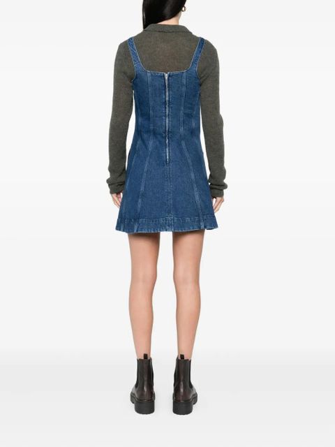 Maje square-neck denim mini dress - Blue