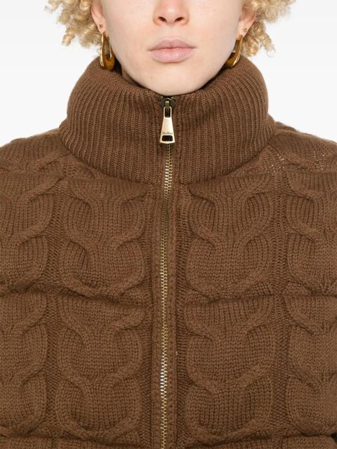 Max Mara chunky-knit padded coat - Brown