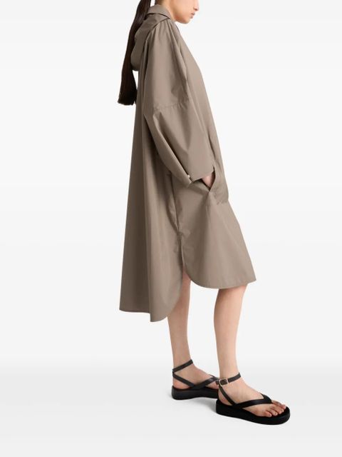 Yves Salomon hooded cape - Brown