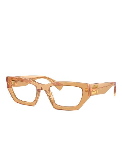 Miu Miu Eyewear geometric-frame glasses - Orange