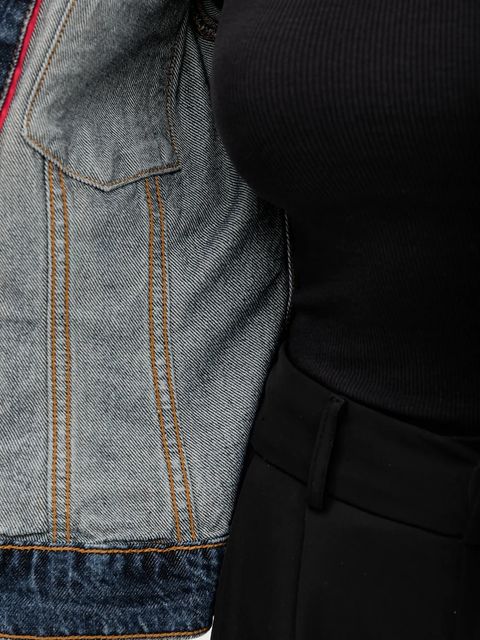 HUGO kurtka jeansowa Gistine kolor granatowy przejściowa 50542143