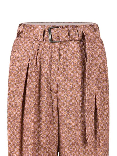 DRIES VAN NOTEN belted jacquard trousers - Orange