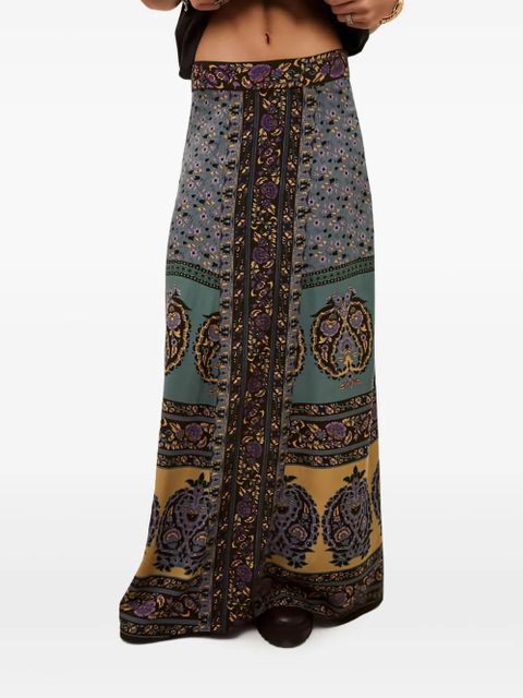 Ba&Sh Bayro floral paisley-pattern maxi skirt - Green