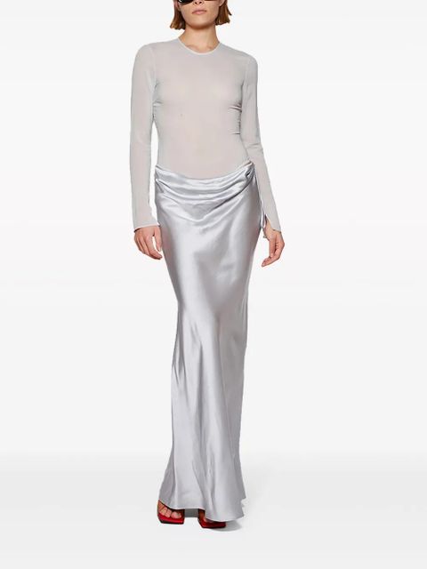Christopher Esber semi-sheer draped maxi dress - Silver