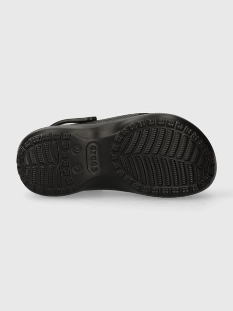 Crocs klapki Classic Platform Lined Clog damskie kolor czarny na platformie 207938