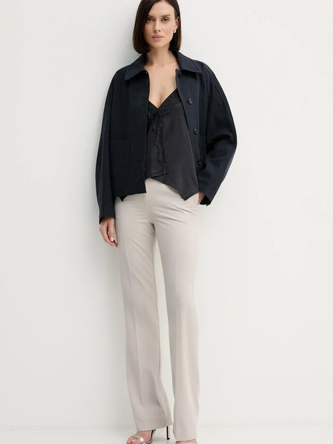 Hoss Intropia bluzka damska kolor granatowy gładka 5872103