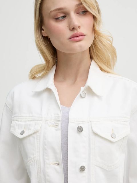 Filippa K kurtka jeansowa kolor biały przejściowa 31576