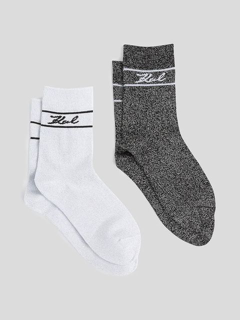 Karl Lagerfeld skarpetki 2-pack K/SIGNATURE damskie kolor biały A3W43002 - zdjęcie produktu nr 2