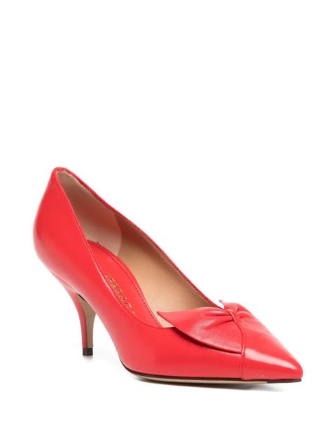 Ferragamo 70mm bow pumps - Red