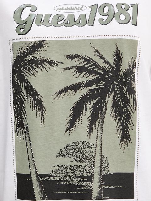 Guess t-shirt bawełniany damski kolor biały W5YI17 I3Z14