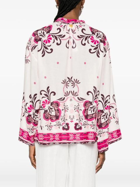 TWINSET floral-print tie-fastening blouse - Pink