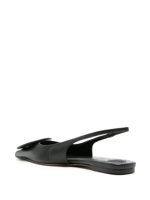 Jacquemus Les Slingbacks Duelo leather ballerina shoes - Black