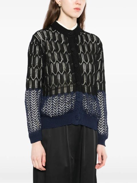 Jil Sander honeycomb button cotton cardigan - Black