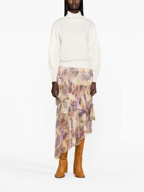 ZIMMERMANN Lyrical brushed wool-cashmere jumper - White