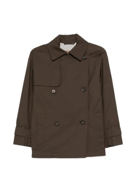 Max Mara logo-patch double-breasted coat - Green - zdjęcie produktu nr 1