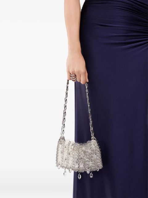 Rabanne mini crystal-resin chain cross body bag - Silver
