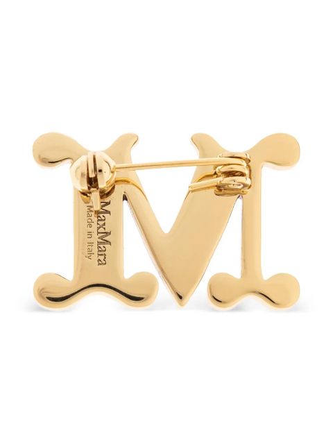 Max Mara letter embellished brooch - Gold - zdjęcie produktu nr 2
