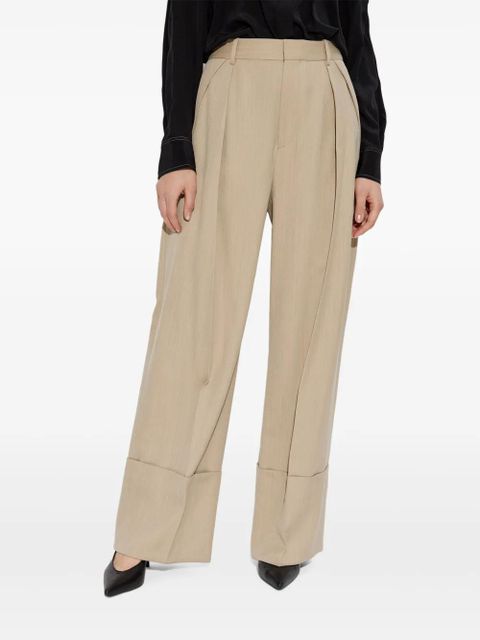 Victoria Beckham Maxi turn-up pants trousers - Neutrals - zdjęcie produktu nr 2