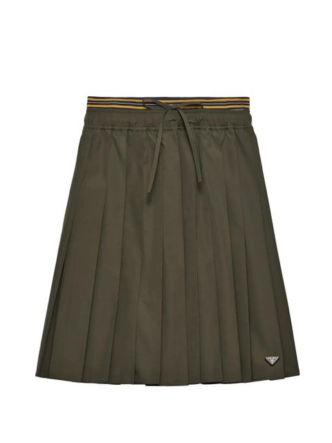 Prada pleated poplin midi-skirt - Green - zdjęcie produktu nr 1