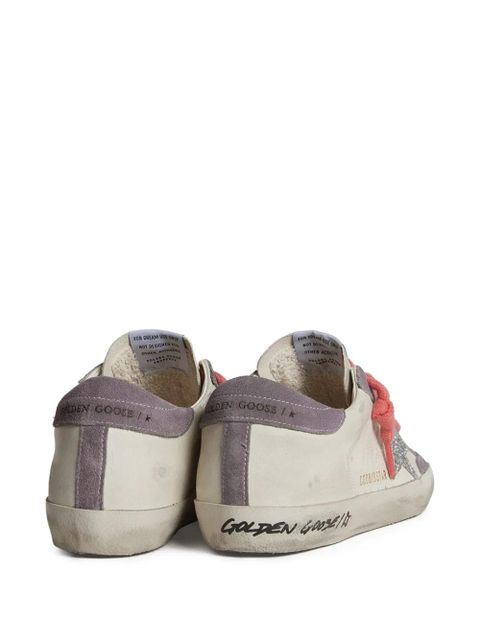 Golden Goose Super Star glitter-star leather sneakers - White