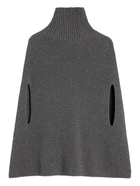Jil Sander high-neck ribbed cape - Grey - zdjęcie produktu nr 1