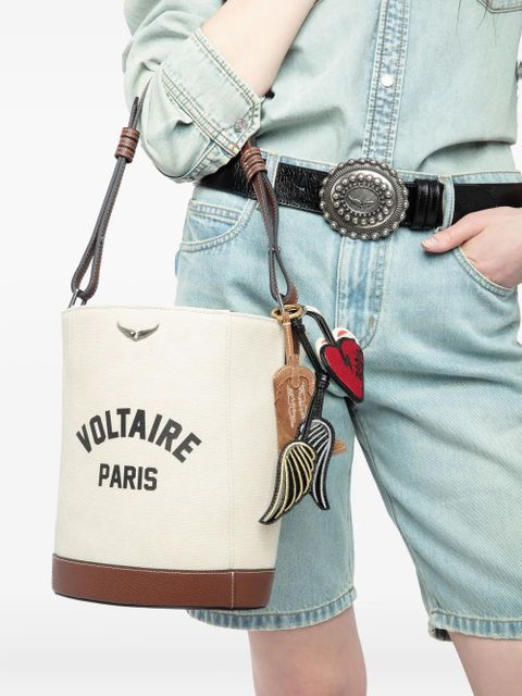 Zadig&Voltaire logo-print bucket bag - White