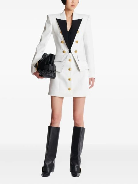 Balmain decorative-button mini skirt - White