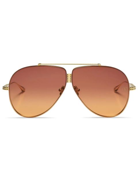 VALENTINO GARAVANI EYEWEAR Rockstud pilot-frame sunglasses - Gold - zdjęcie produktu nr 1